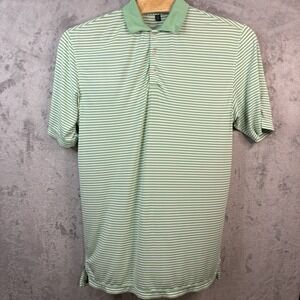 Peter Millar Summer Comfort‎ Men's Medium Green Stripped Polo
